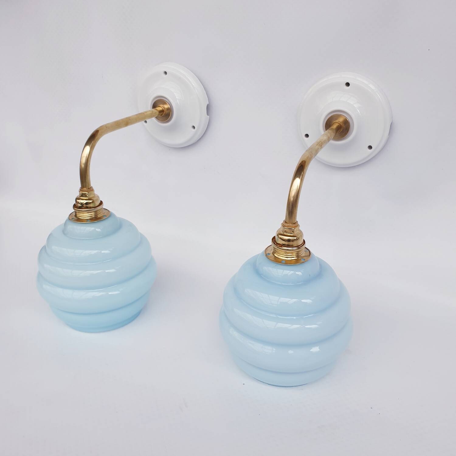Swan neck and cloud glass wall lights