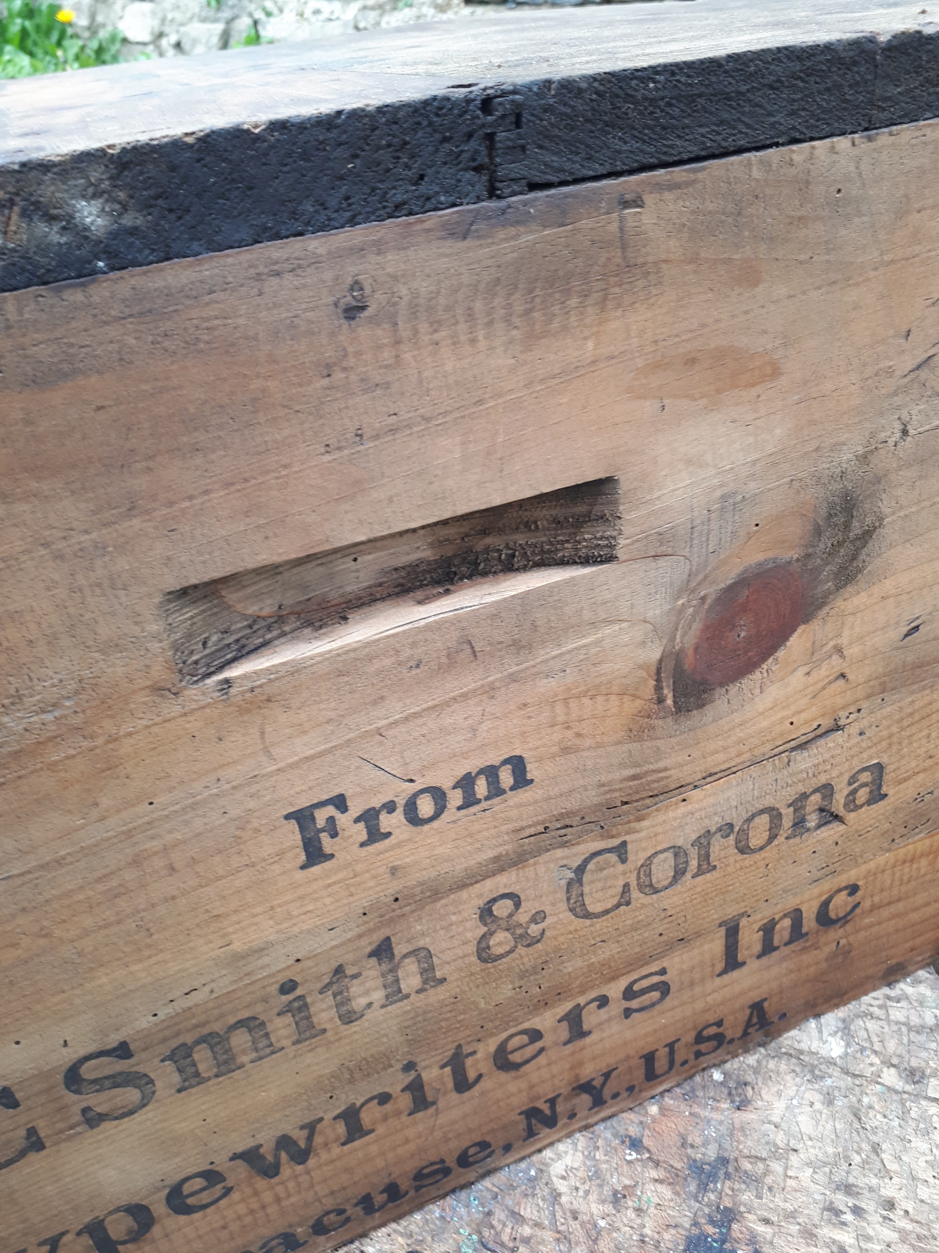 Smith-Corona wooden crate