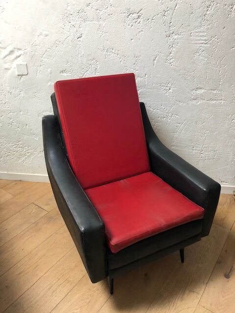 Armchair in leatherette 50s 60s