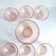 Set of 6 bowls and a salad bowl in Arcoroc Rosaline Vintage glass