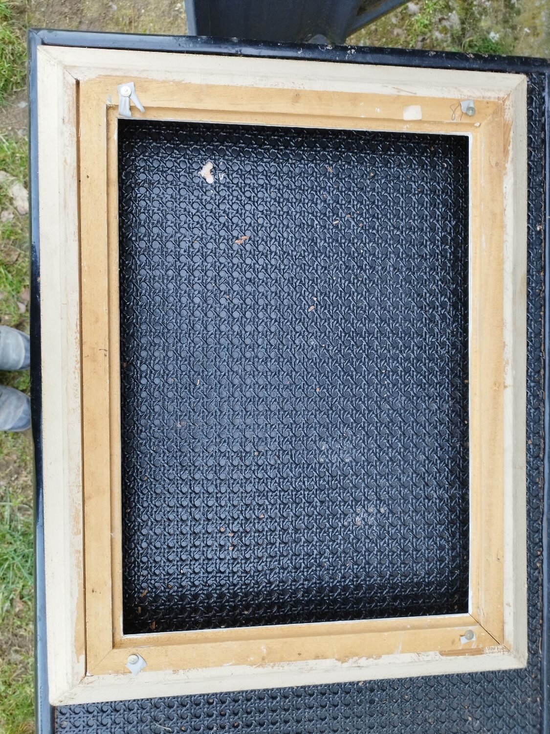 Old frame in gilded beige wood, 59x46 cm