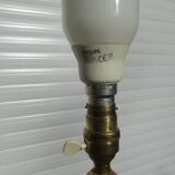 Lampadaire vintage en bronze , laiton et onyx, trépied