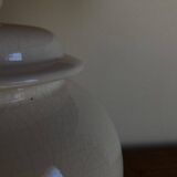 Neo-classical baluster lamp in cracked white earthenware from the 1970s.