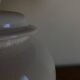 Neo-classical baluster lamp in cracked white earthenware from the 1970s.