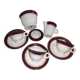 Vintage coffee service for 3 people in cream white with gold burgundy edging