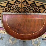 Pair of half-moon bedside tables Louis XV style