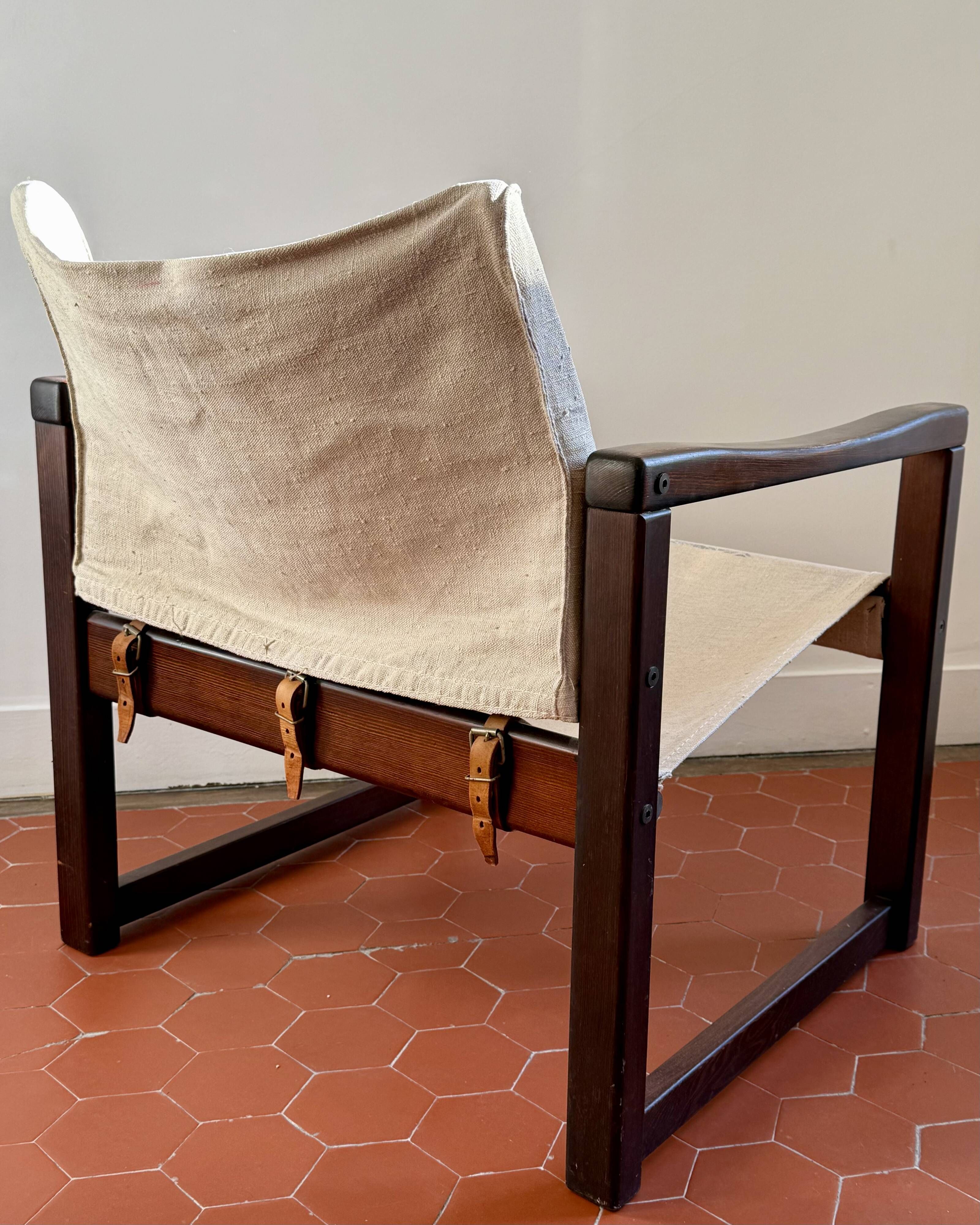 Safari armchair by Karin Mobring for IKEA 1970s in wood and canvas