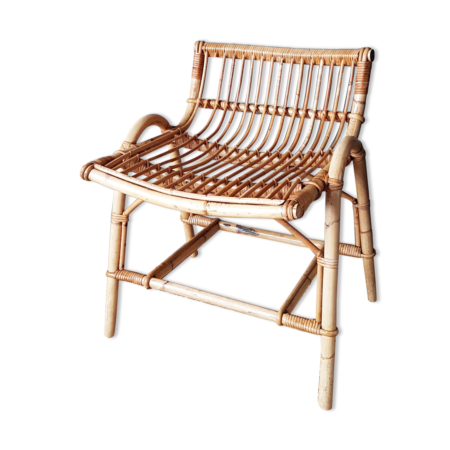 Rattan armchair 60s
