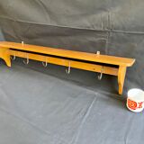 Kitchen shelf French artisanal work vintage 60s solid oak and copper