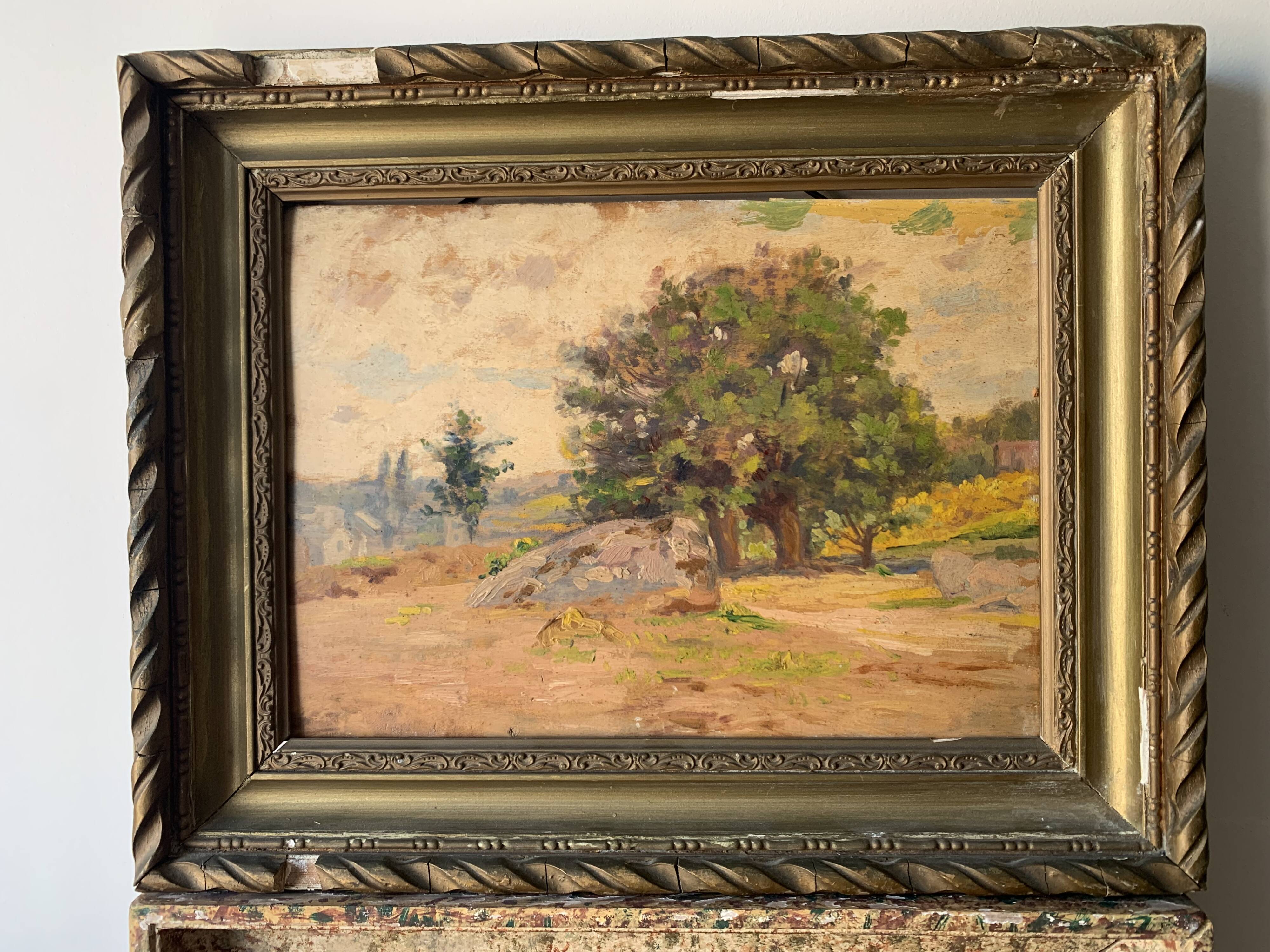 Pair of Impressionist Oil Paintings of Vintage and Antique Landscapes