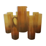 Carafe blown glass and its 8 glasses