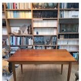 Teak dining table with compass feet, 4-6 people