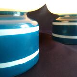 Pair of duck blue and white opaline lamps