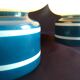 Pair of duck blue and white opaline lamps