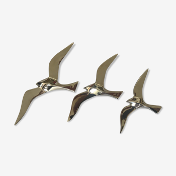 Bird trio brass silver