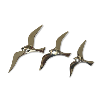 Bird trio brass silver