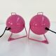 Pair of pink bedside or wall lamps, 1970.