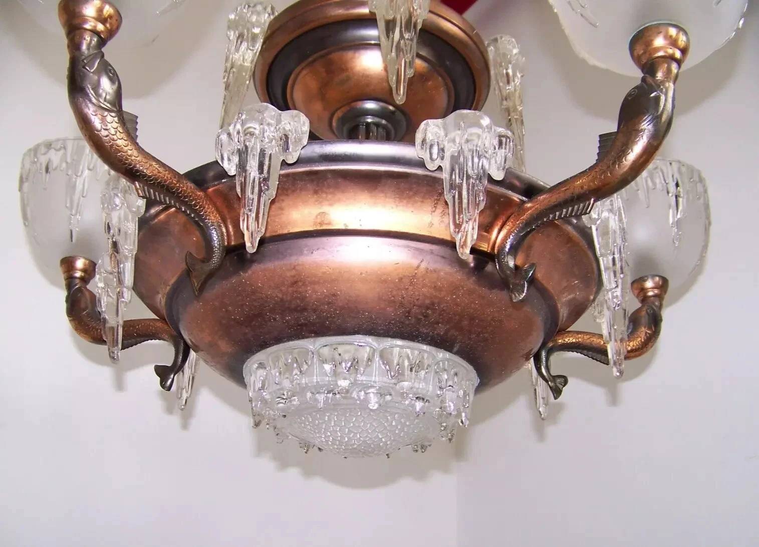 Art Deco chandelier signed Ezan, France
