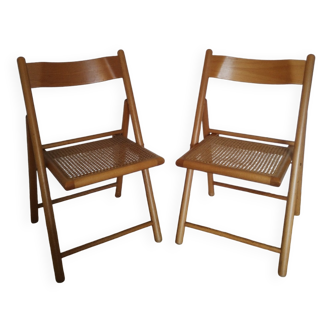Chaises pliantes cannées