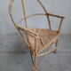Set of 4 armchairs vintage wood and rattan