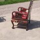 Lot de 2 chaises asiatiques chinoises vintage en palissandre sculpté avec marbre
