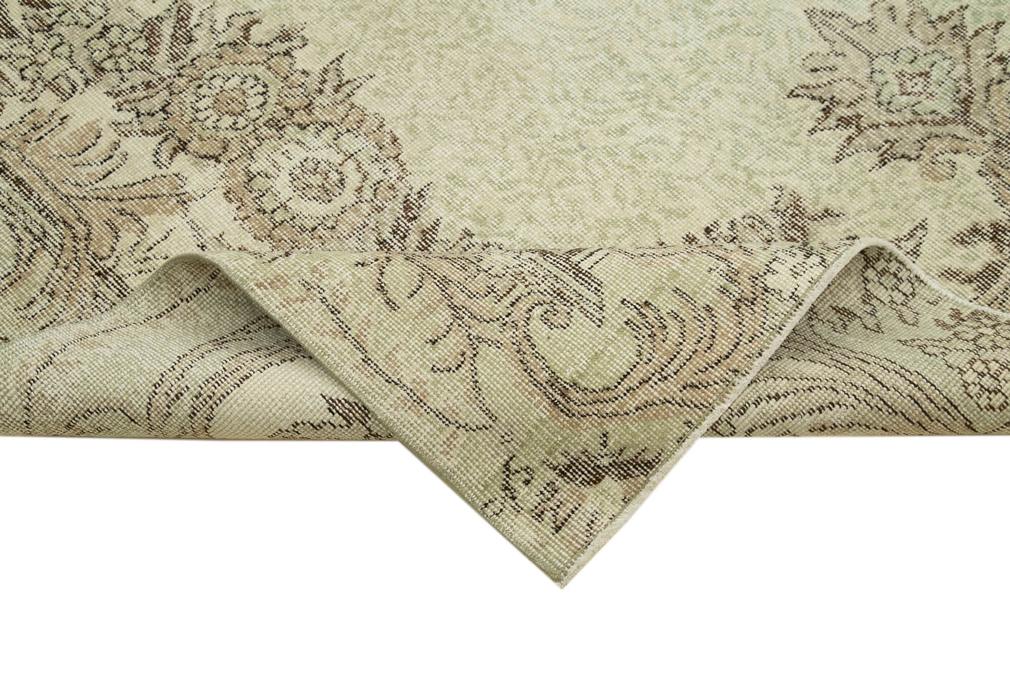 Tapis beige anatolien tissé à la main 202 cm x 312 cm
