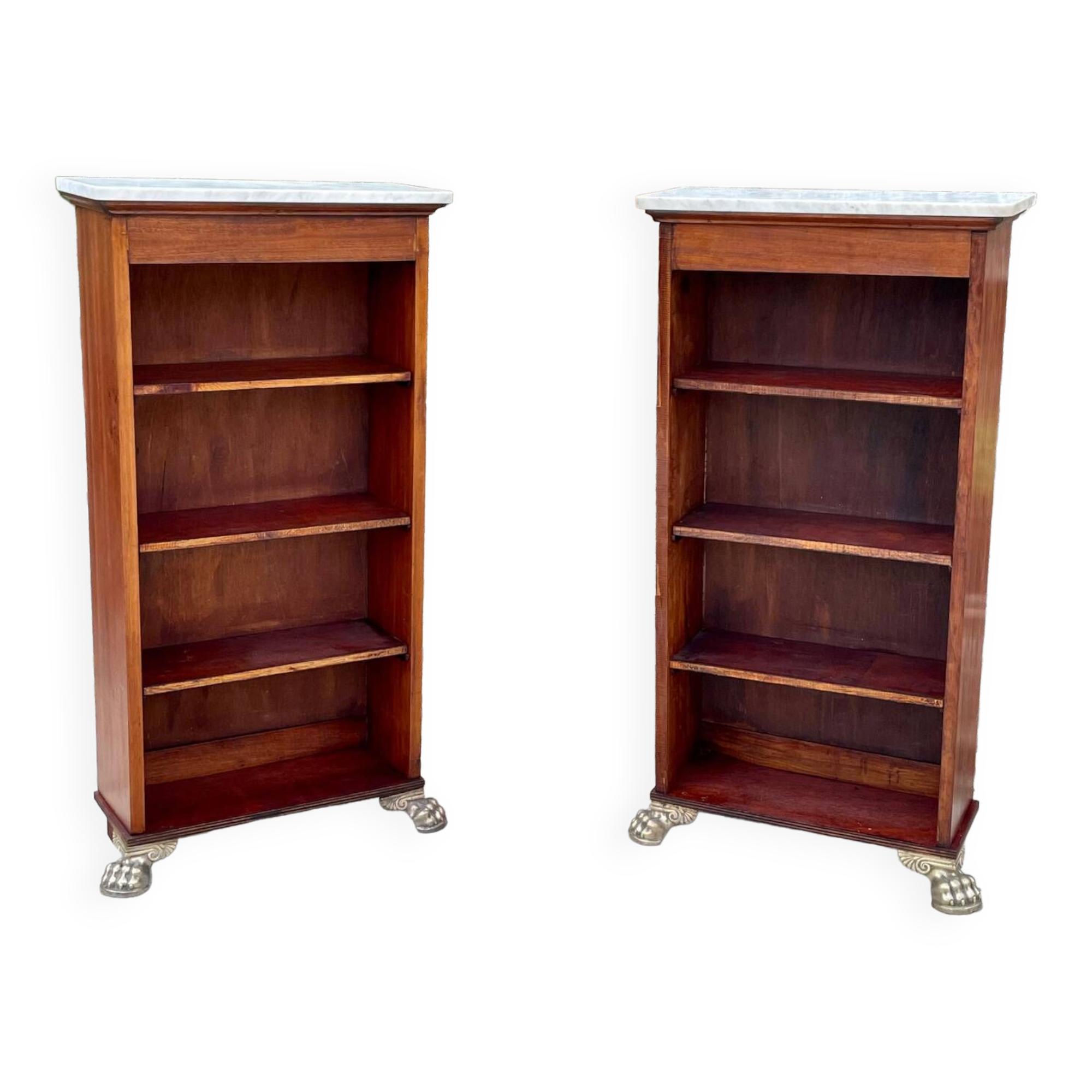 Pair of empire style mahogany bibuses