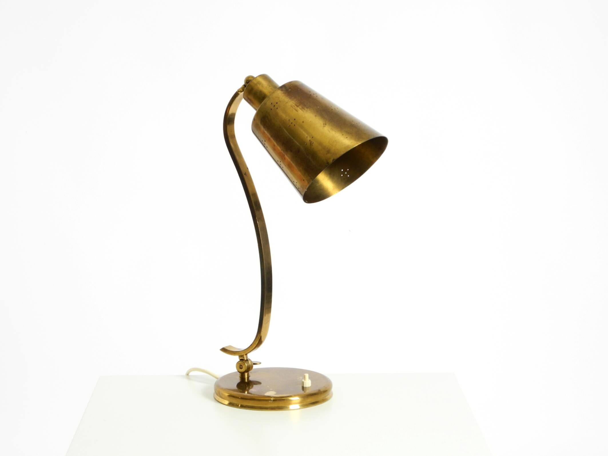 Beautiful, rare, large, heavy mid-century modern brass table lamp