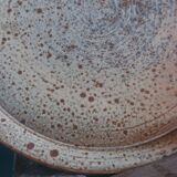 Stoneware cheese bell and platter from Puisaye, signed Jean-Pierre Prud’hom