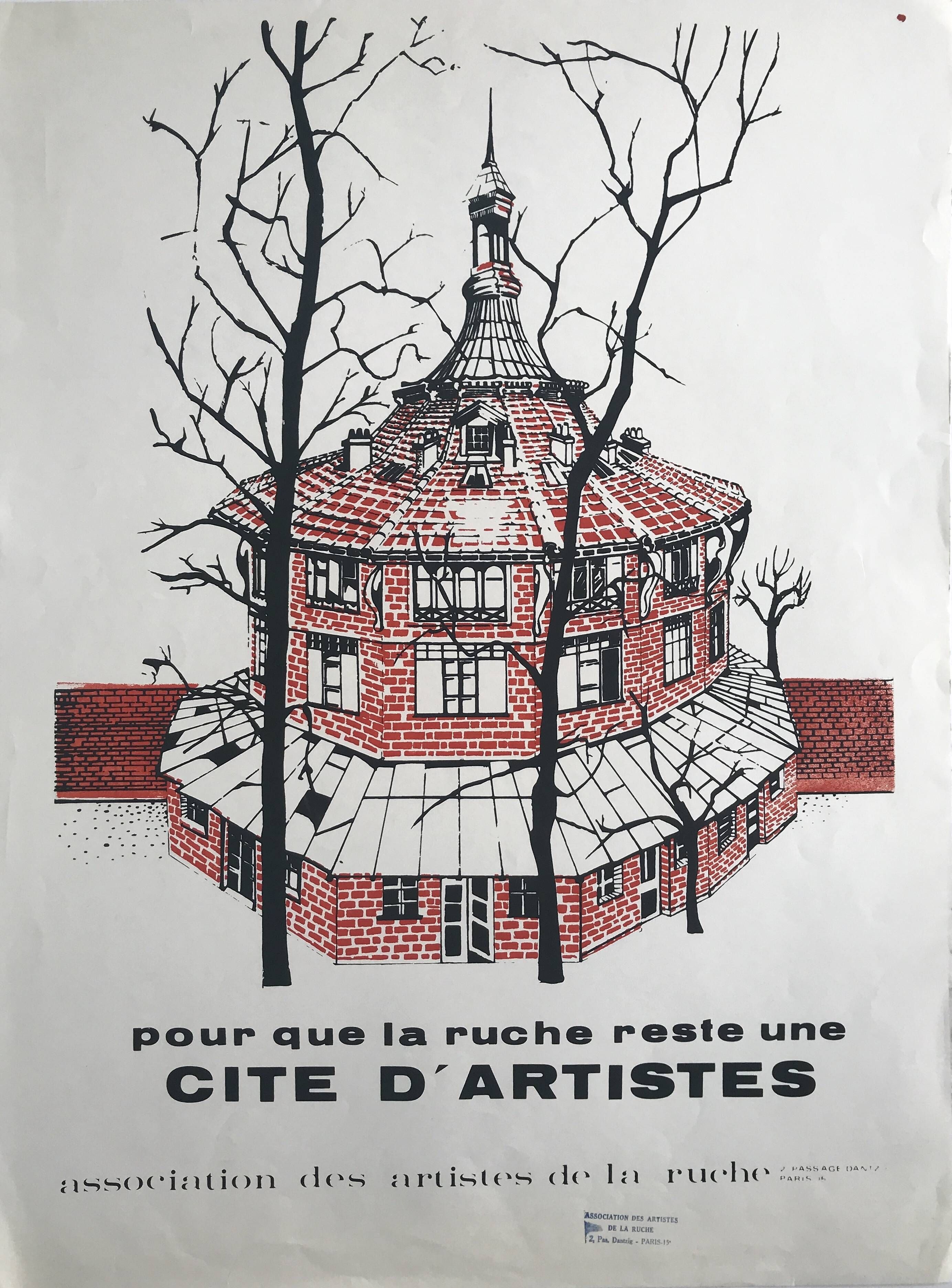 So that the Hive remains a City of Artists, 1970s. Original duotone poster