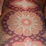 Old daybed reupholstered with nine cashmere fabrics from the 1950s