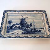 Rectangular porcelain cup Royal Delfts decoration mill 15x12 cm - Made in Holland