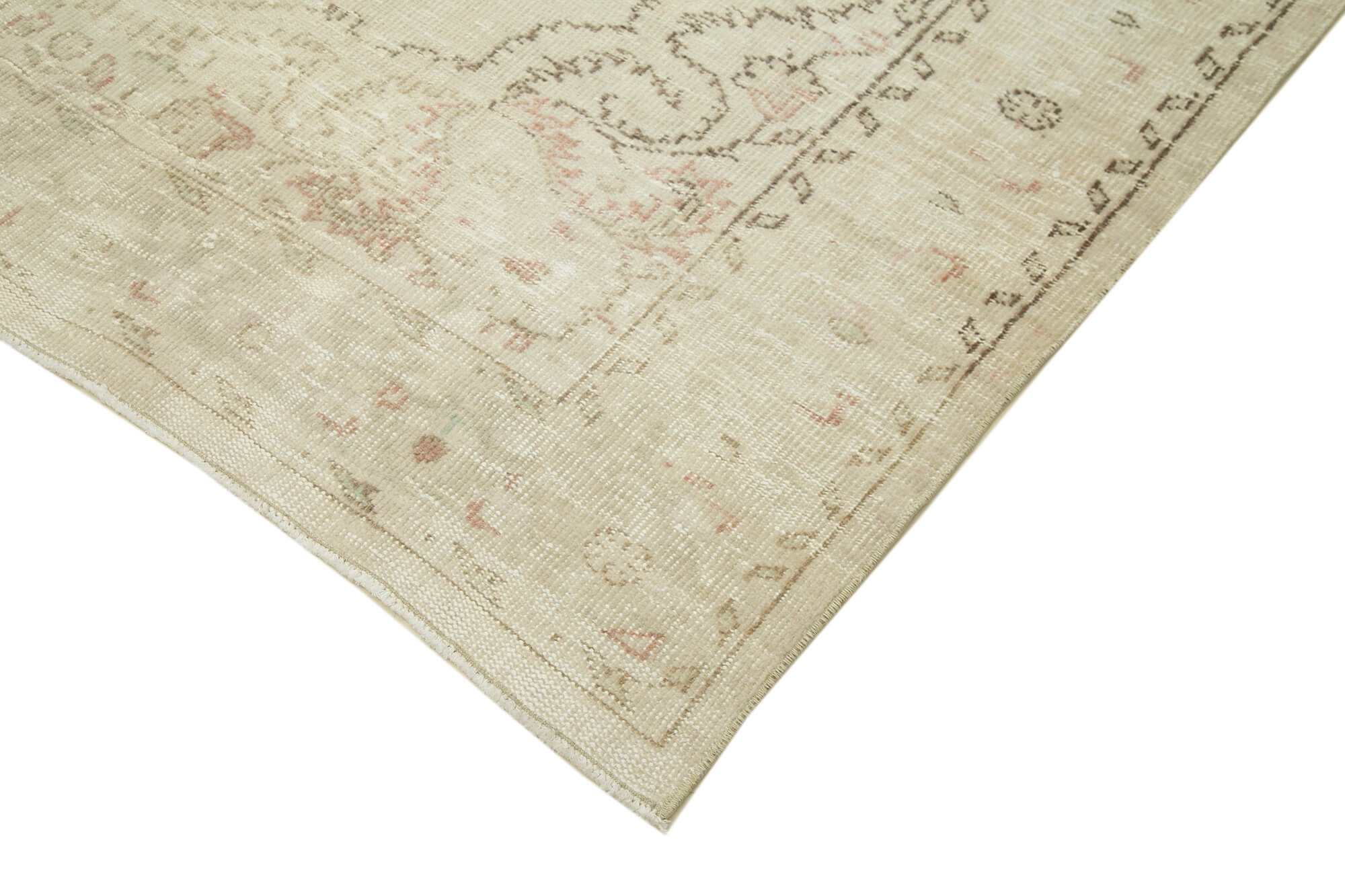 Handwoven unique anatolian beige carpet 183 cm x 315 cm