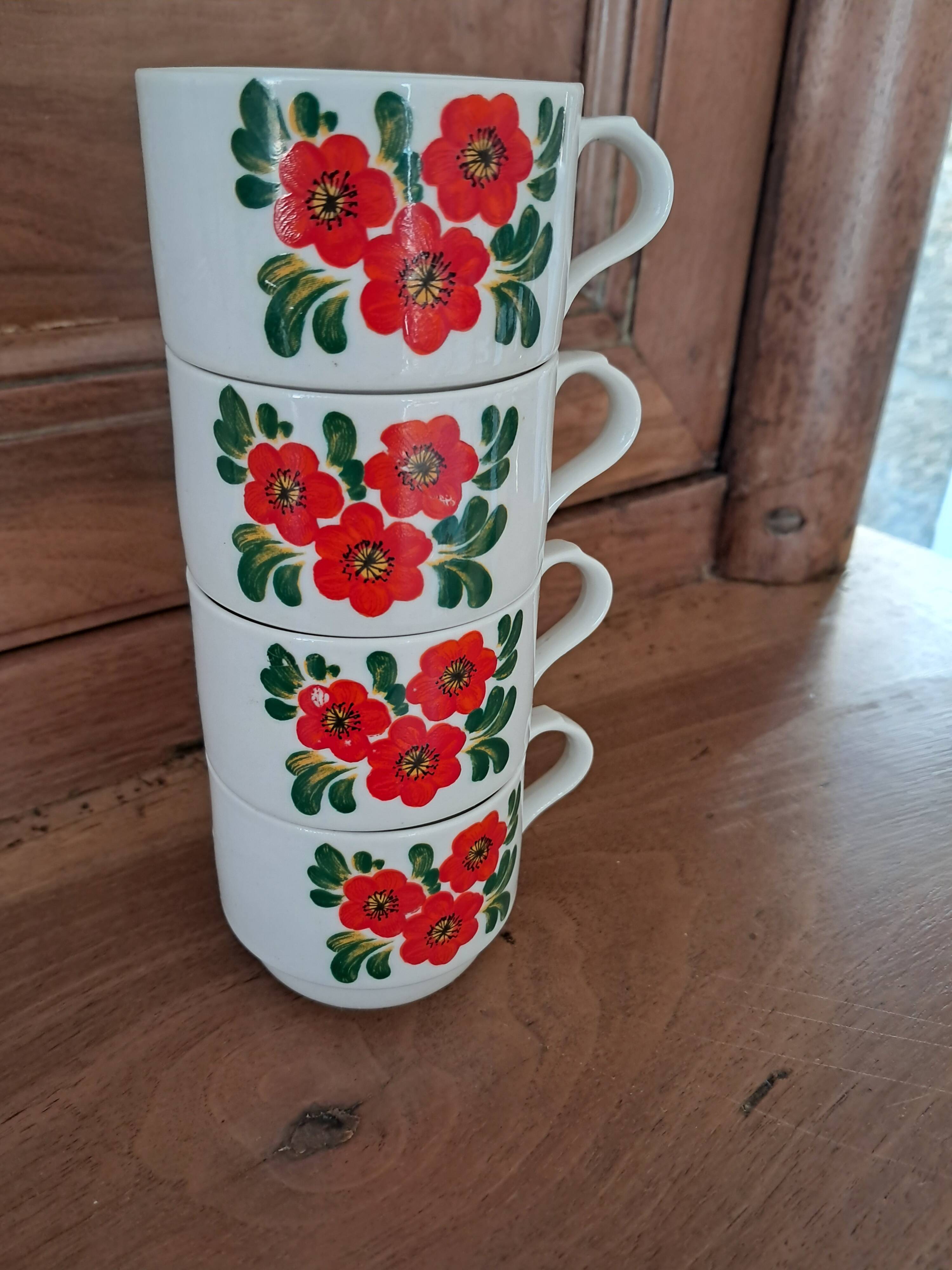 set of 4 Weidmann porcelain espresso cups