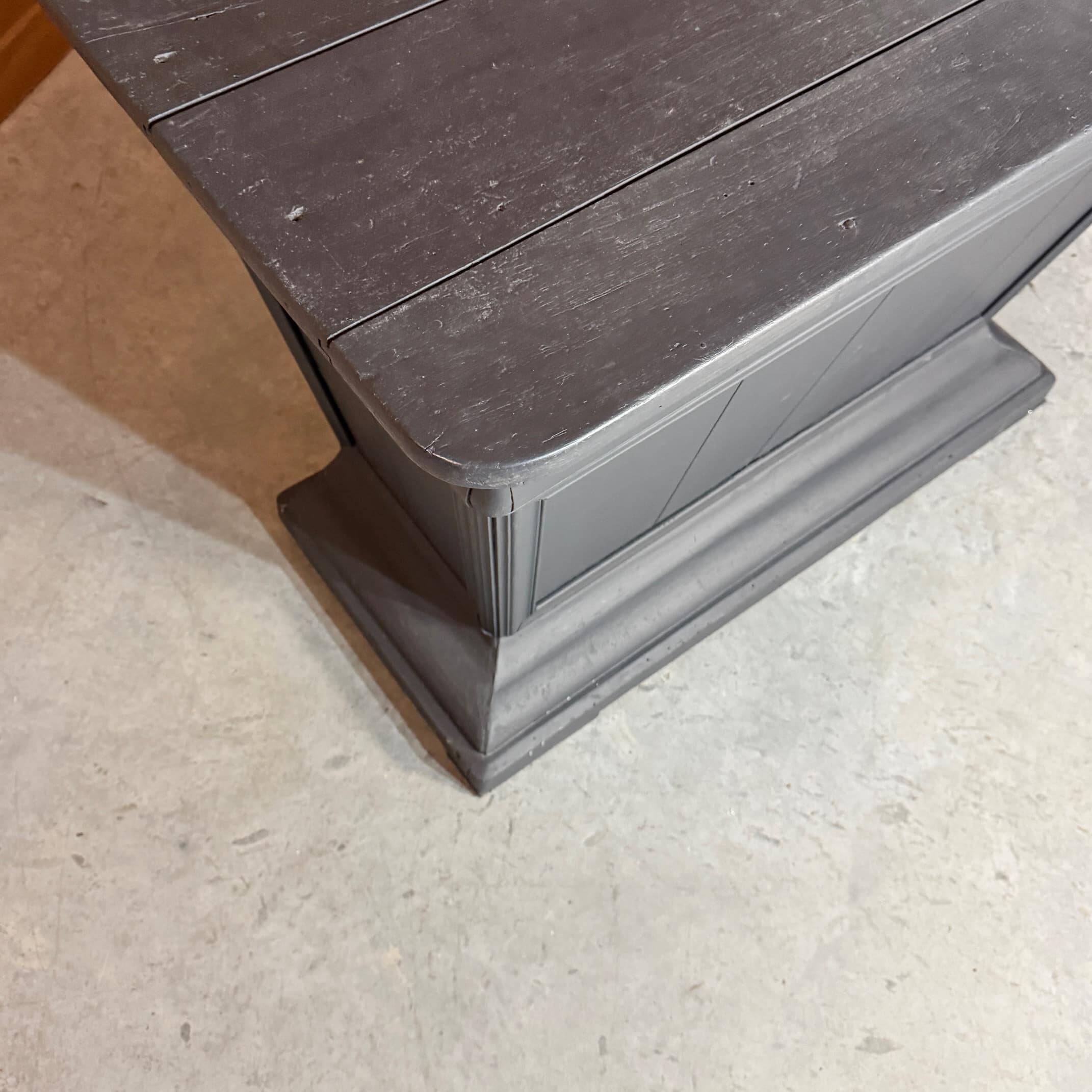 Old wooden counter, black patina