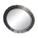 Large brutalist sun-type mirror, round, handmade - Folk Art