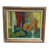Huile sur panneau d'origine suédoise – "Nature Morte" par Svän Grandin – Signé – Vintage et encadré