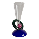 Vase XL en verre de style Memphis, années 1980