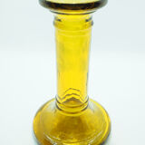Lot of 2 yellow glass candlesticks
