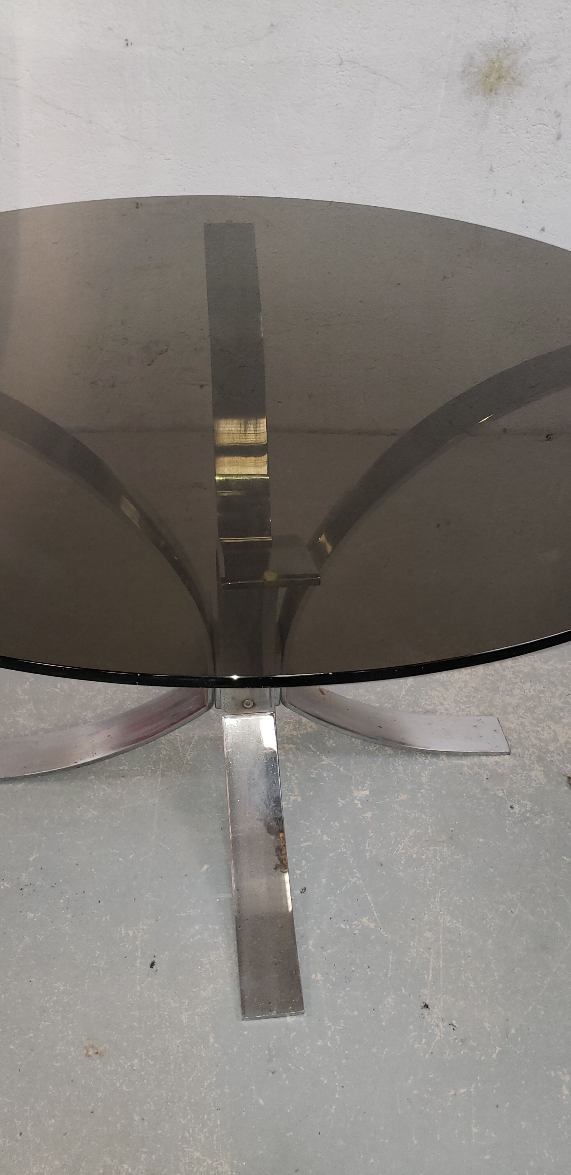 Round panel chrome smoked glass 70 years