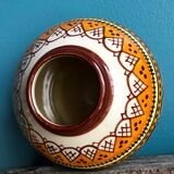 Quimper Henriot spinning top ball vase vintage soliflore art deco 1930 1940 celtic patterns orange black