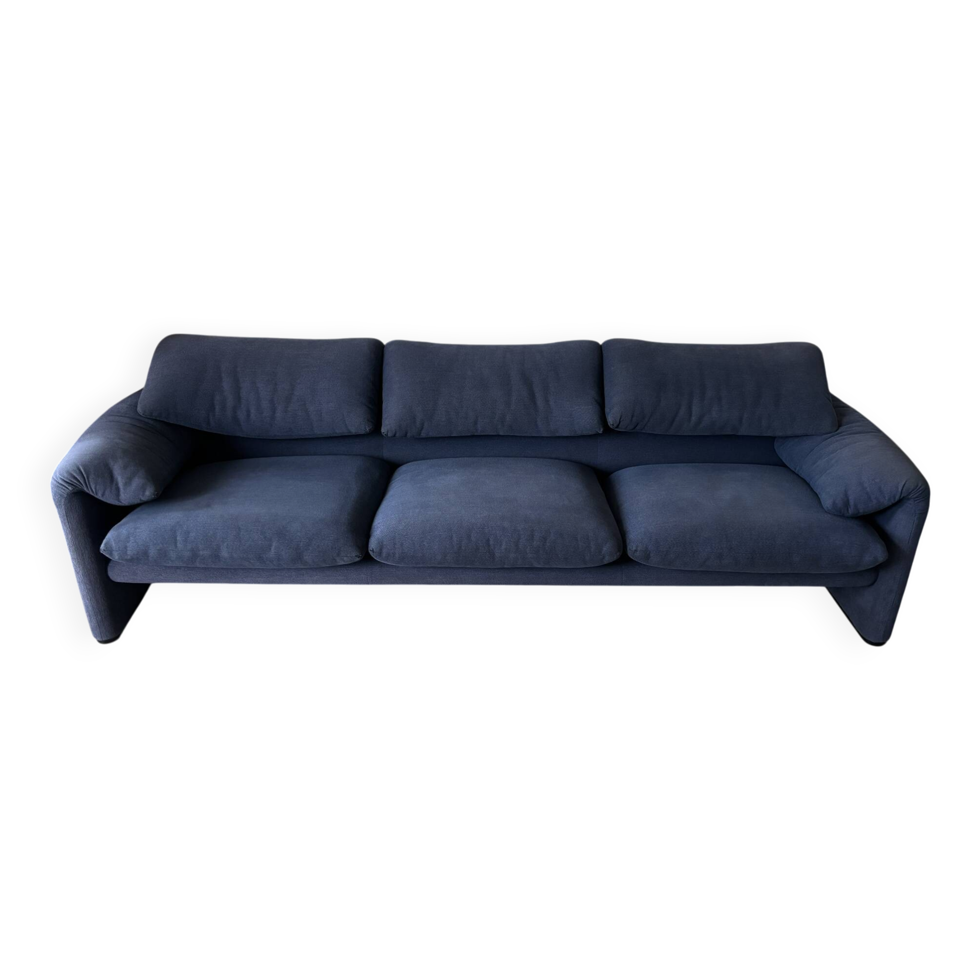 Cassina Maralunga 3-seater sofa, Vico Magistretti, blue