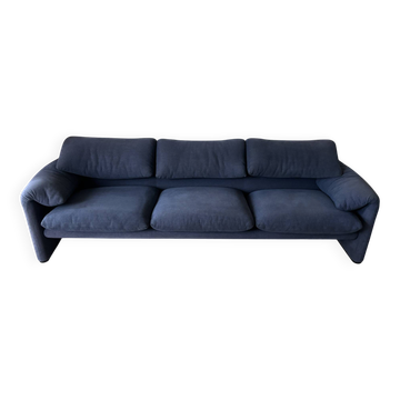 Cassina Maralunga 3-seater sofa, Vico Magistretti, blue