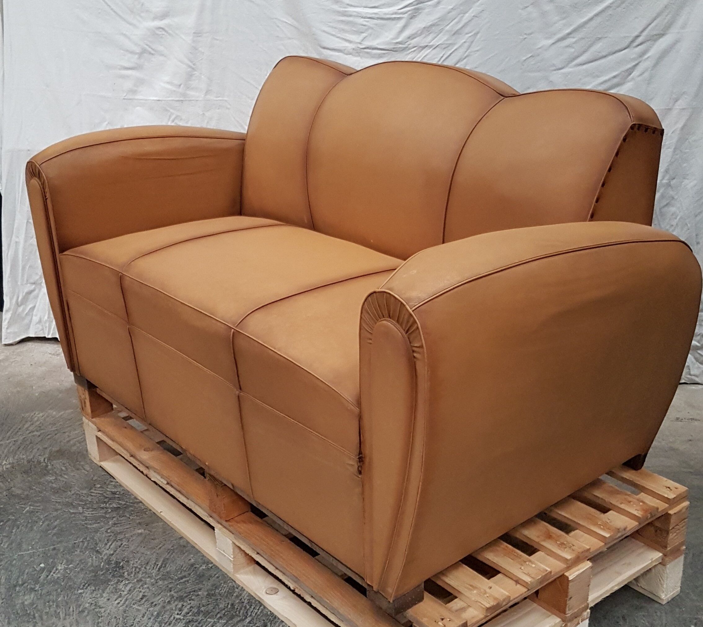 Vintage convertible moustache club sofa
