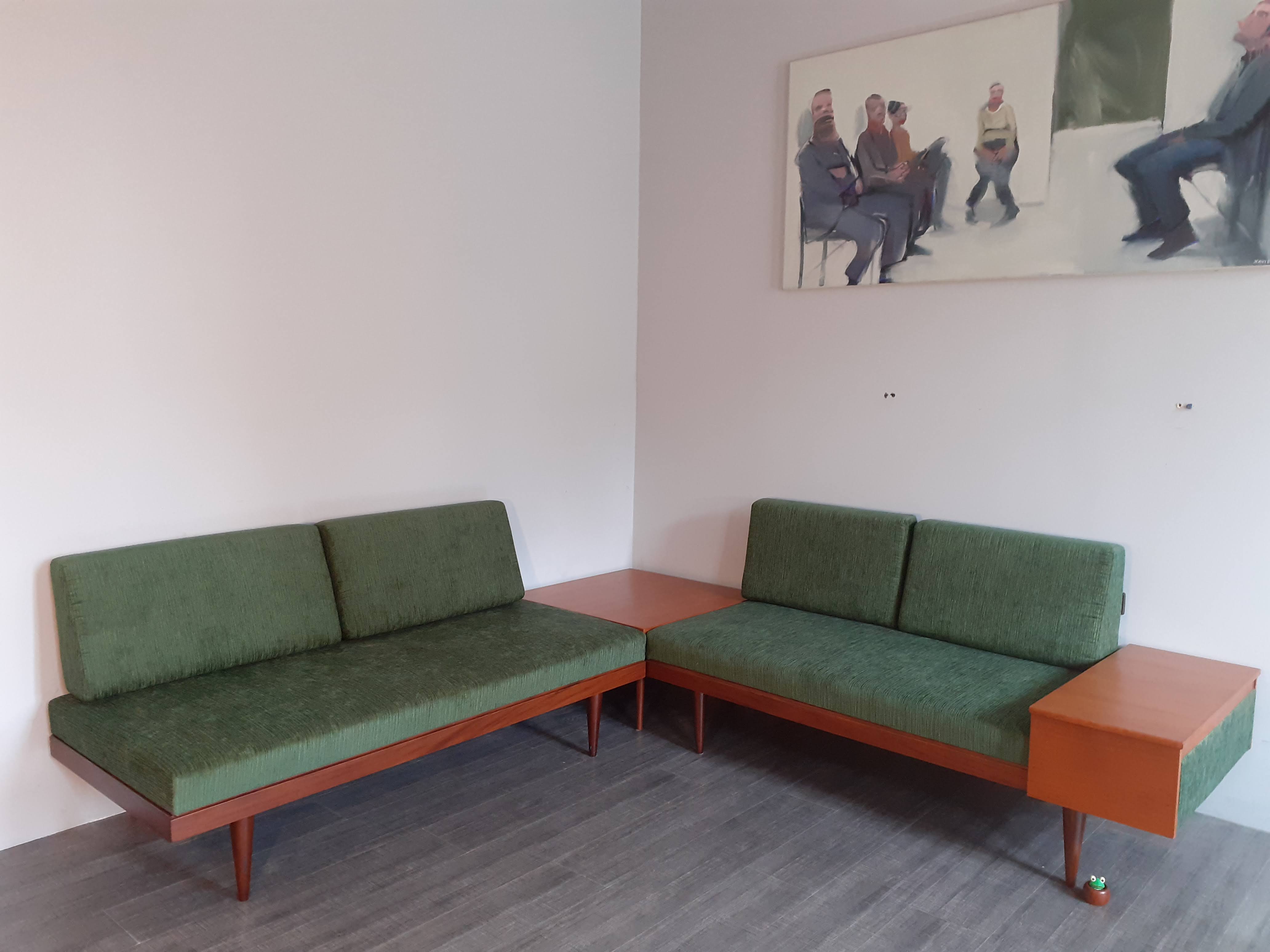 Living room set 2 Norwegian daybeds Ingmar Relling and teak corner table