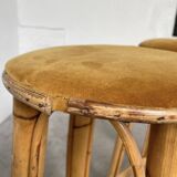 Set of three rattan high stools