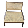 Low wood and cane armchair
