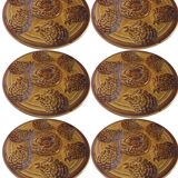 Set of 6 Sarreguemines oyster plates