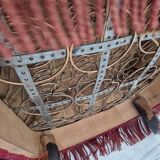 1960s, Danish armchair, original condition, cherry-red furniture velour.