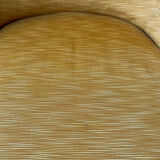 Toad armchair in gilded ribbed canvas